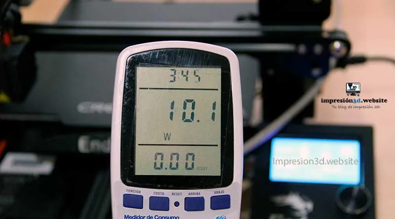 how much electricity a 3D printer consumes - Ender 3 at rest