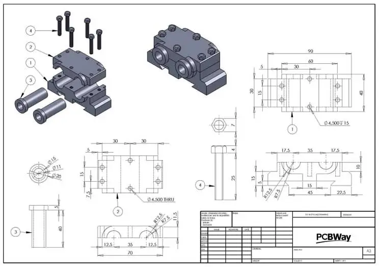 quote print Online 3D - requirements example of assembly