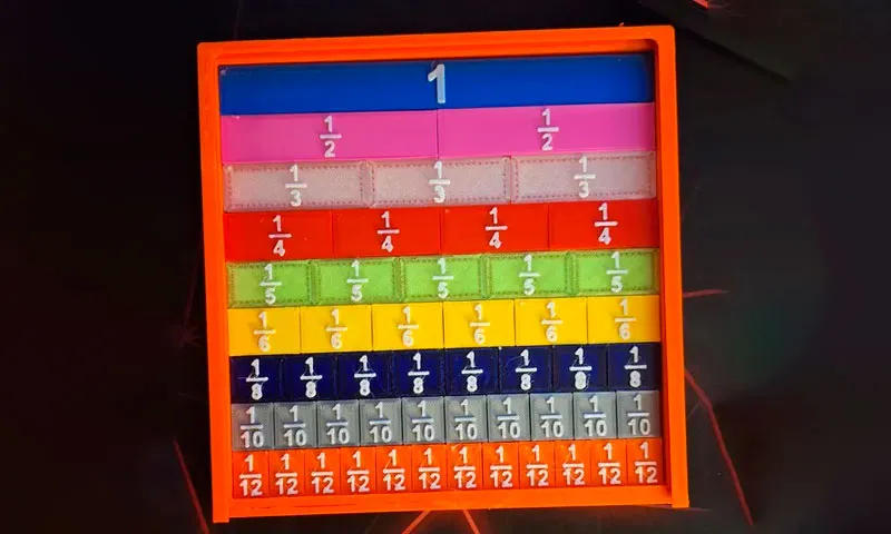3D Printing for Schools - Math Fraction Board